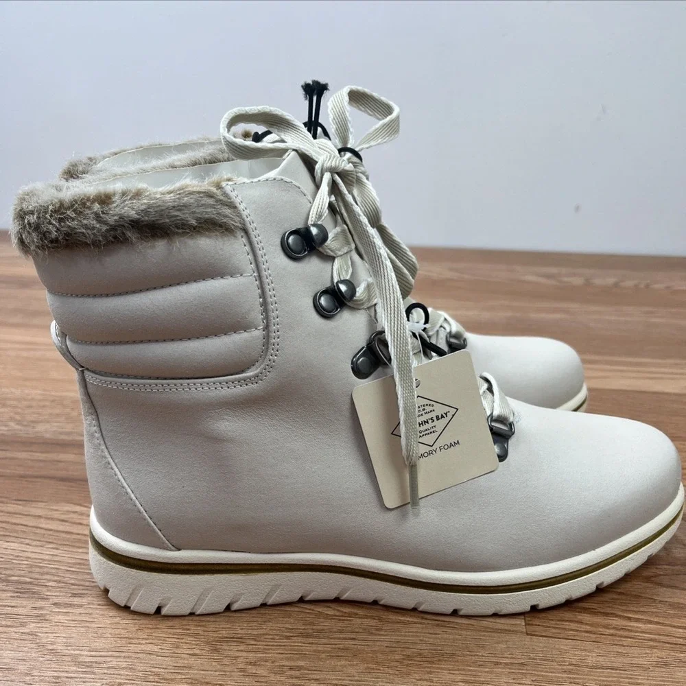 St. John's Bay SJB Hayward White Boots Women's Size 9 NEW‎